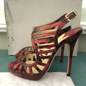 Jimmy Choo Keenan Python Elaphe Pump Sandals